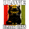 I Love Grumpy Black Cat