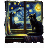 Black Cat Starry Night