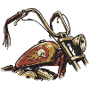 Flammen Schädel Motorrad