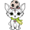 Katze mit Fußball