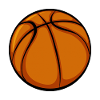 Vivid Orange Basketball Graphic