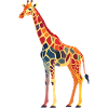 Mosaic giraffe in rainbow style