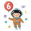 Balloon 6 Birthday Sixth Birthday Gift