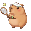 Capybara plays tennis