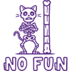 No Fun Saying Skeleton Cat Gothic