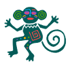 Old Mexican symbol with jungle monkey