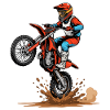 Motocross Sprung im Schlamm