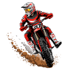 Motocross-Stuntfahrer im Staub