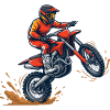 Motocross-Rider im Staubwirbel