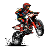 Motocross racer in sprint