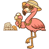 Flamingo mit Eis am Koloseum