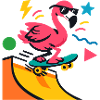 Flamingo Skateboard Neon