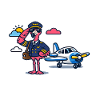 Flamingo pilot on propeller plane