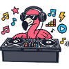 Flamingo DJ in turntable style