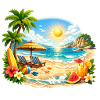 Summer Vibes Tropical Beach Sunset Design