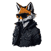 Streetwear fox with black jacket