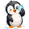 Kühl Pinguin mit Eiswürfel