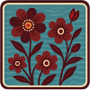 Rote Retro Blume mit Meereshintergrund