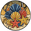 Seashells Starfish Beach Marine Badge