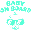 Baby on board with sunglasses