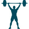 Powerful weightlifter silhouette
