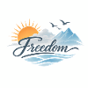 Freedom Horizon Mountain Sunset Design