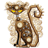 Steampunk Cat Mechanical Retro Fantasy