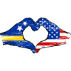 Curacao_USA_Flagge_Haende_Herzform_used_used
