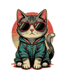 Retro Cat Gift Cat Lover