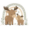 Moose Family Boho Rainbow – Moose & Calf