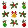 Winter motif of bells and baubles