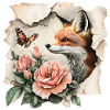 Fox with Butterfly