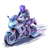 Neon Cyberpunk Biker