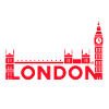 London Skyline Bold Red