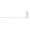Golf, woman, silhouette, black lines