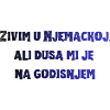 Kraftvoller Blau-Typo Spruch