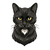 Black Cat Head Illustration