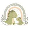 Cute dinosaur family motif
