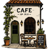 Small street café illustration