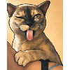 Cat Win: Tongue Out Cartoon Kitten