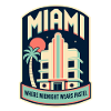 Pastell-Miami Art Deco Neon-Palmen