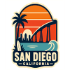 San Diego Sunset Beach Graphic