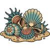 Shellfish Starfish Beach Sand Retro