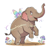Joyful Elephant with Fairy Wings