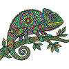 Mandala Chamäleon Bunt Psychedelisch