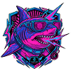 Cyber Hai Neon Gaming Synthwave