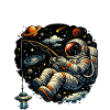 Cosmic Angler: Astronaut Fishing
