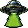 Green UFO Laser Beam