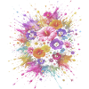 Mehrfarbige Blumenstrauß-Splash-Art