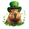 Shamrock Capybara under St Patrick's Hat